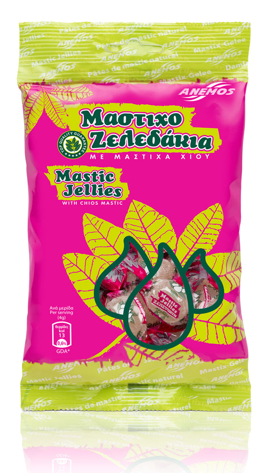 Jellies with natural mastic. Small, soft jelly